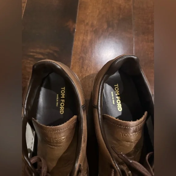 Tom Ford Brown Leather Sneakers sz.12 - Picture 11 of 13